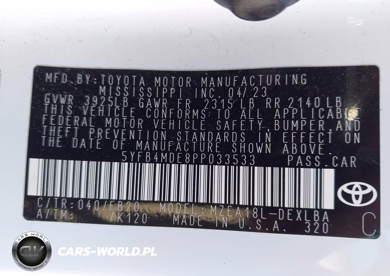 2023 Toyota Corolla Le VIN:5YFB4MDE8PP033533 - 9