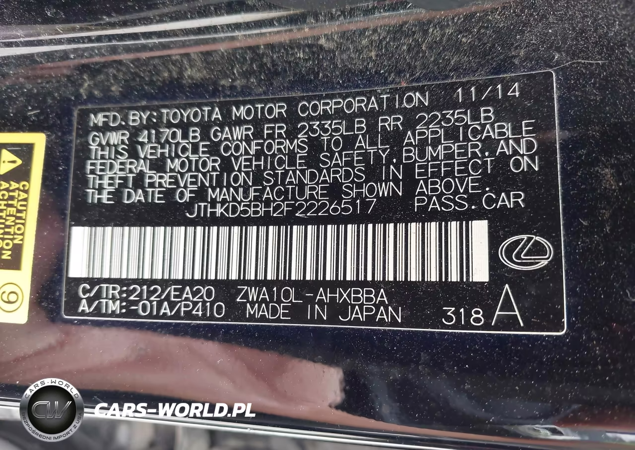 2015 Lexus Ct 200H VIN:JTHKD5BH2F2226517 - 9