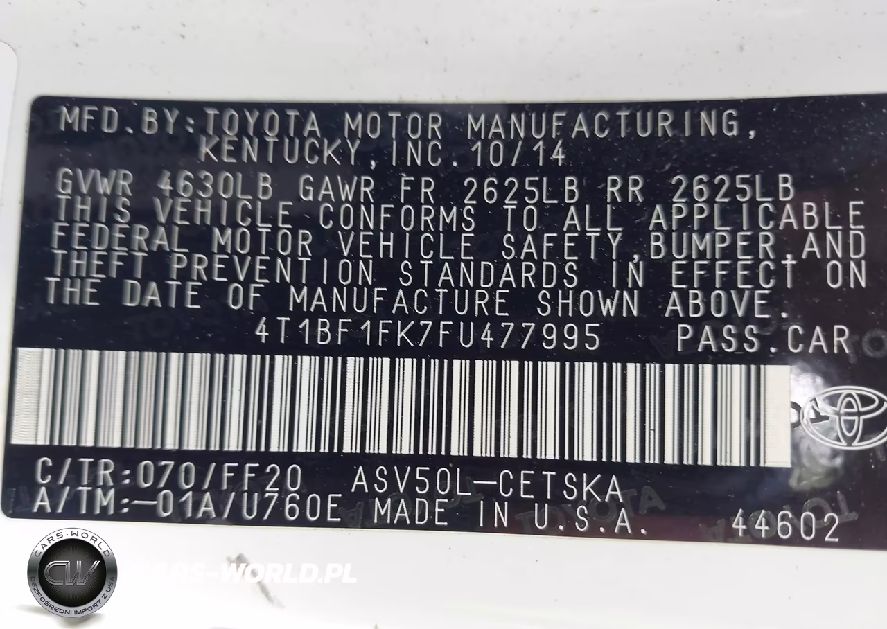 2015 Toyota Camry Se VIN:4T1BF1FK7FU477995 - 9