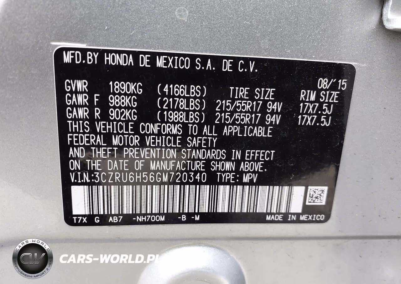 2016 Honda Hr-V Ex VIN:3CZRU6H56GM720340 - 9