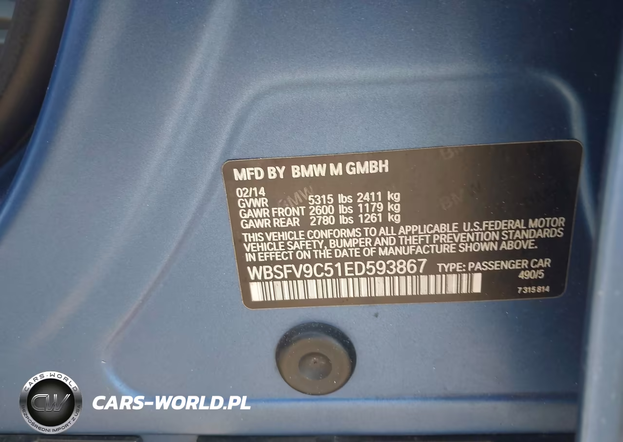 2014 BMW M5 VIN:WBSFV9C51ED593867 - 9