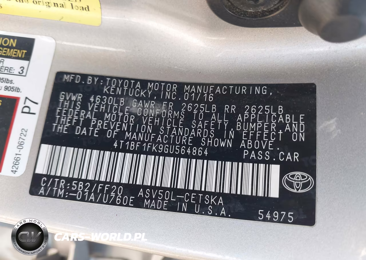 2016 Toyota Camry Se VIN:4T1BF1FK9GU564864 - 9