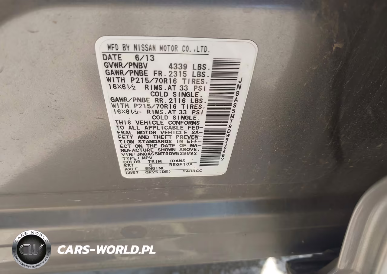 2013 Nissan Rogue S VIN:JN8AS5MT9DW539692 - 9