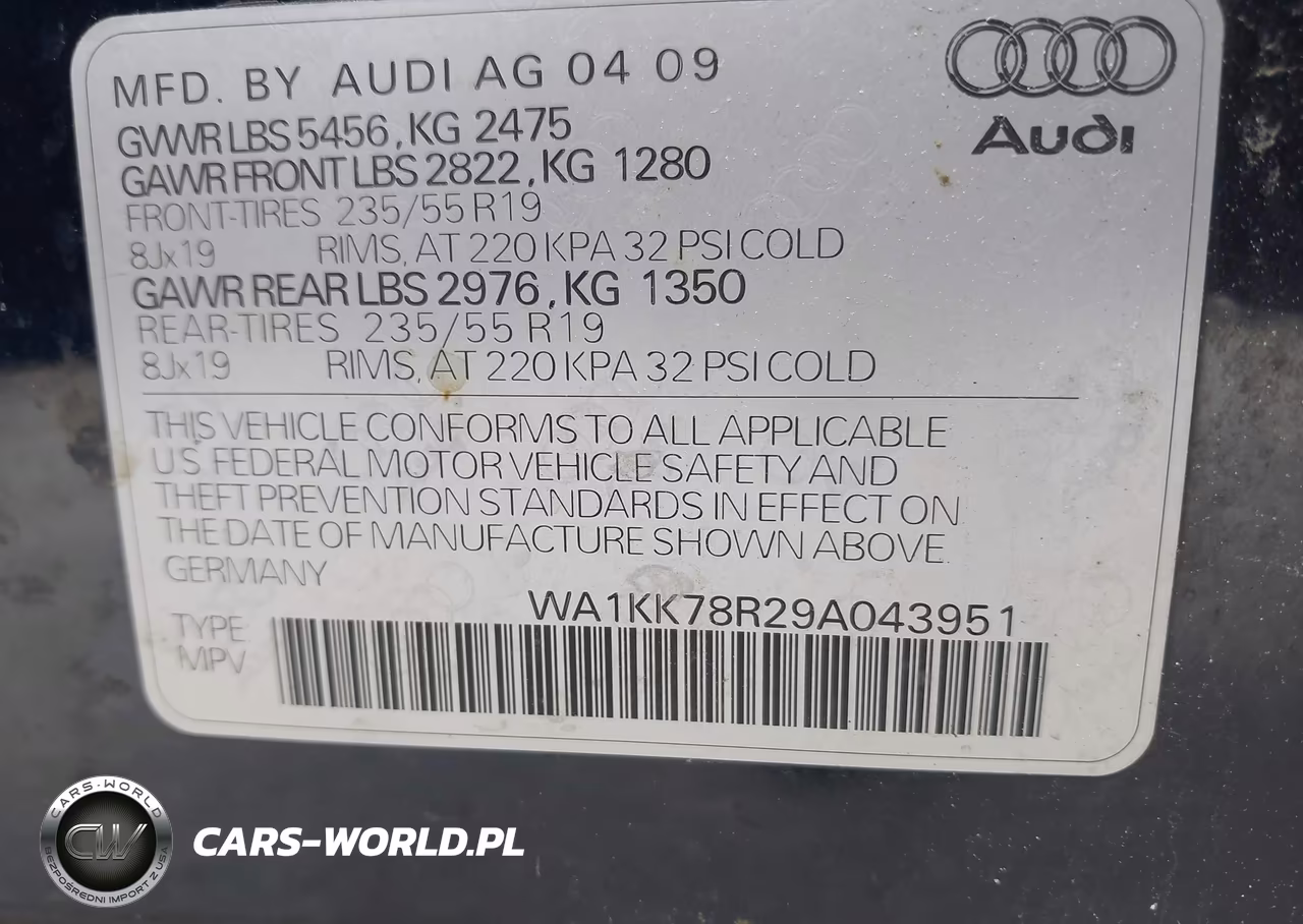 2009 Audi Q5 3.2 Premium VIN:WA1KK78R29A043951 - 9