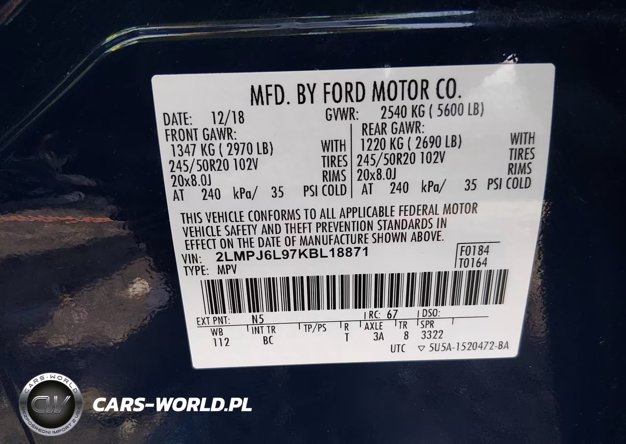 2019 Lincoln Nautilus Reserve VIN:2LMPJ6L97KBL18871 - 9
