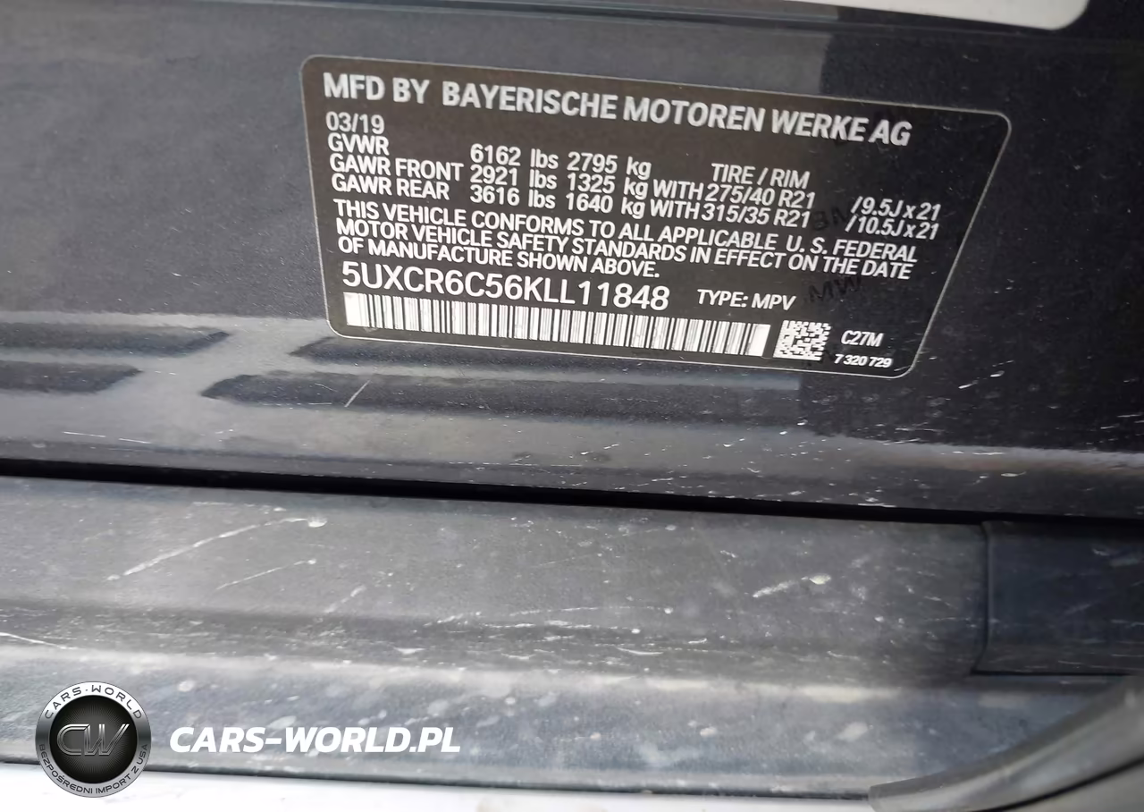 2019 BMW X5 xDrive40I VIN:5UXCR6C56KLL11848 - 9