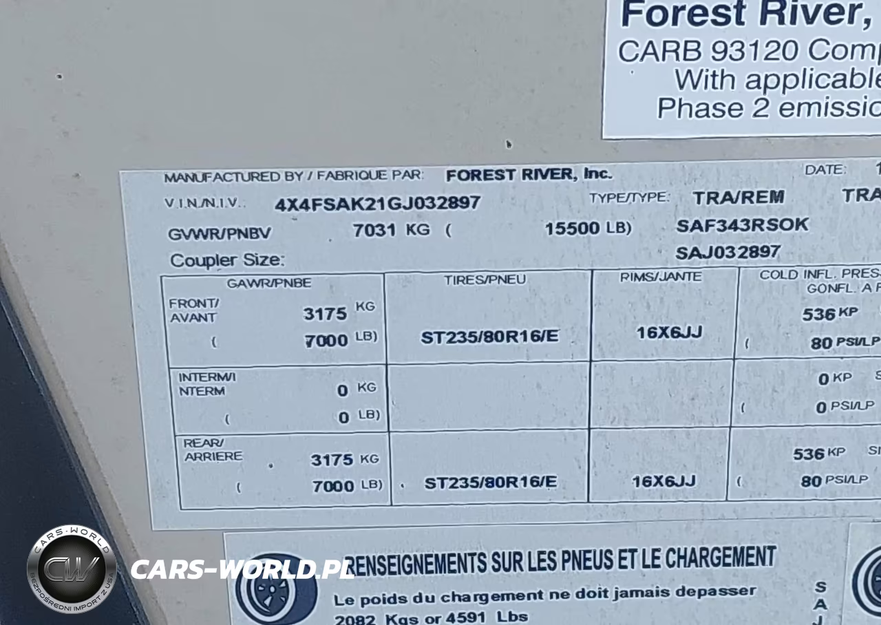 2016 Sprinter 343Rsok VIN:4X4FSAK21GJ032897 - 9