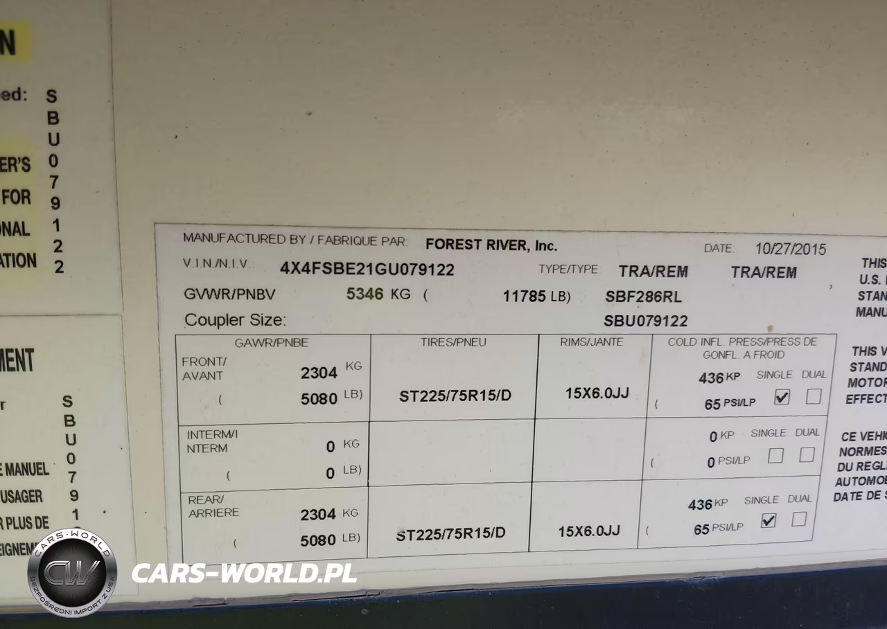 2016 Forest River Other VIN:4X4FSBE21GU079122 - 9