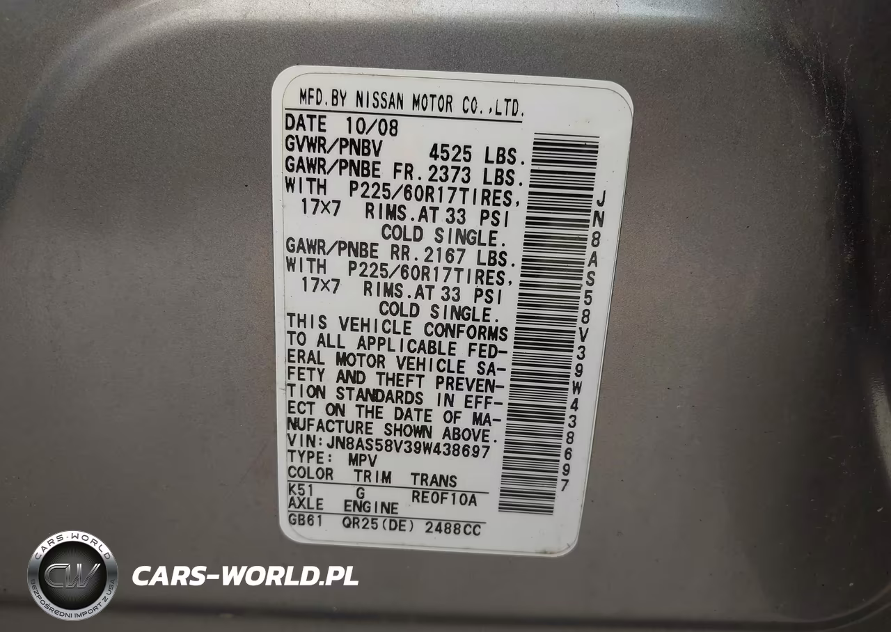 2009 Nissan Rogue Sl VIN:JN8AS58V39W438697 - 9