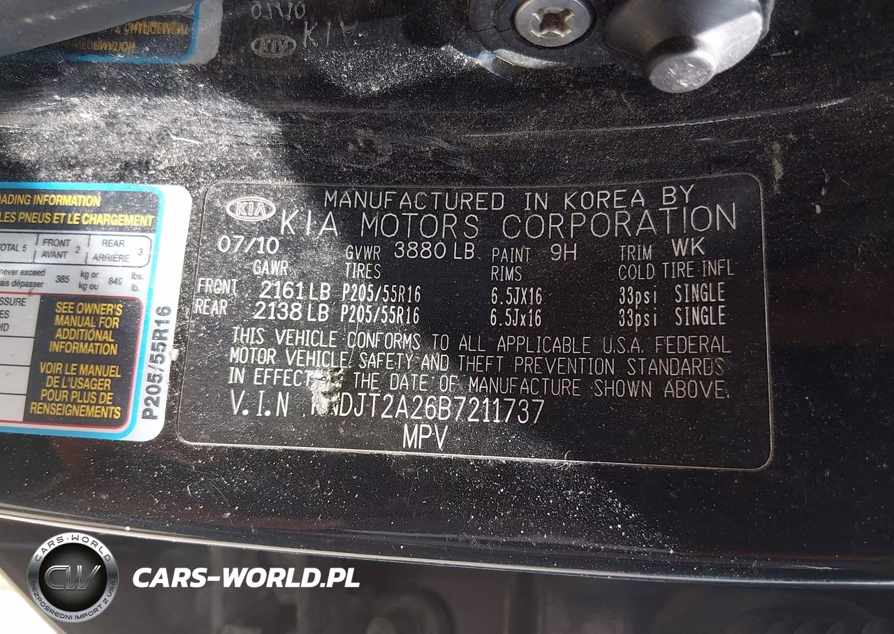 2011 Kia Soul + VIN:KNDJT2A26B7211737 - 9