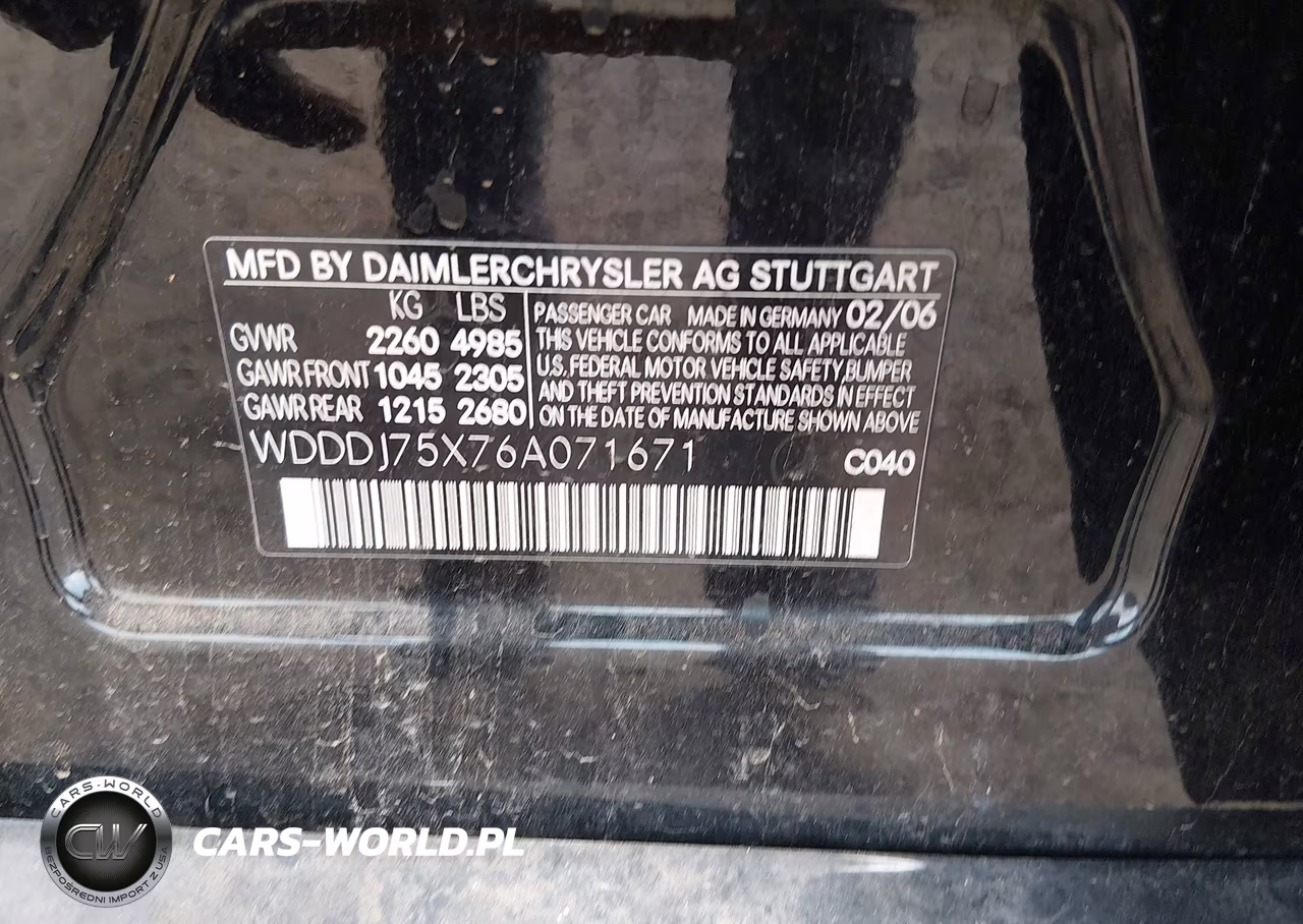 2006 Mercedes-Benz Cls 500 VIN:WDDDJ75X76A071671 - 9