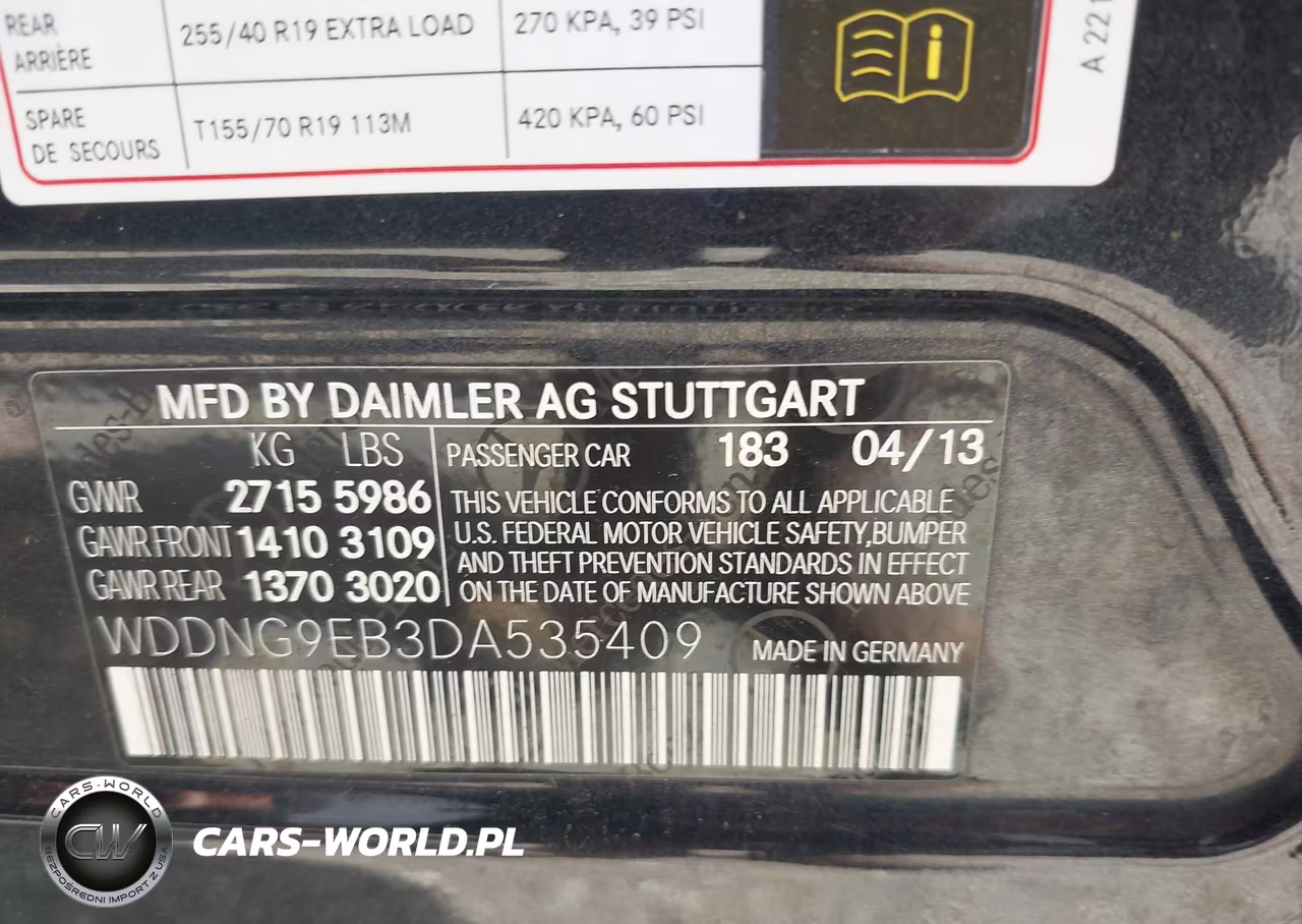 2013 Mercedes-Benz S 550 4Matic VIN:WDDNG9EB3DA535409 - 9
