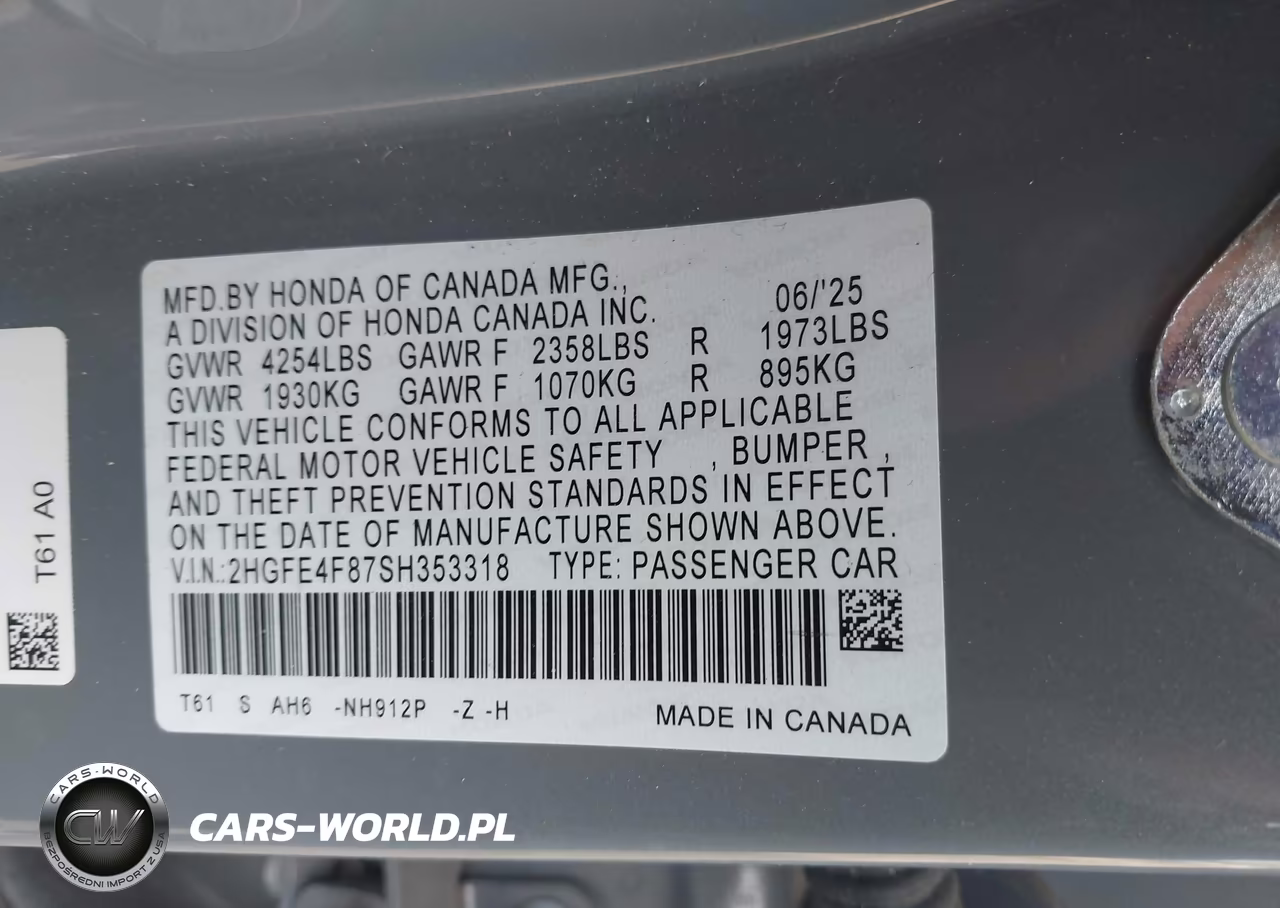 2025 Honda Civic Hybrid Sport-Sport Touring VIN:2HGFE4F87SH353318 - 9
