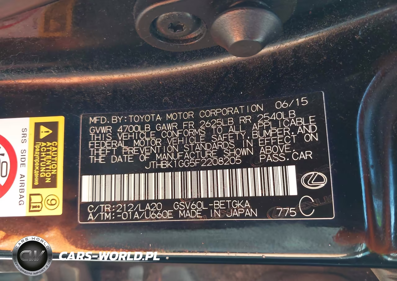 2015 Lexus Es 350 VIN:JTHBK1GG5F2208205 - 9