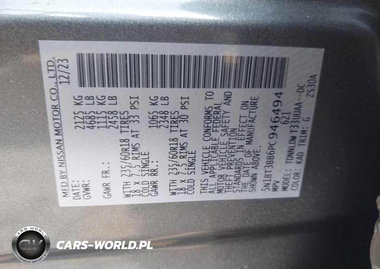 2023 Nissan Rogue Sv Intelligent Awd VIN:5N1BT3BB6PC946494 - 9