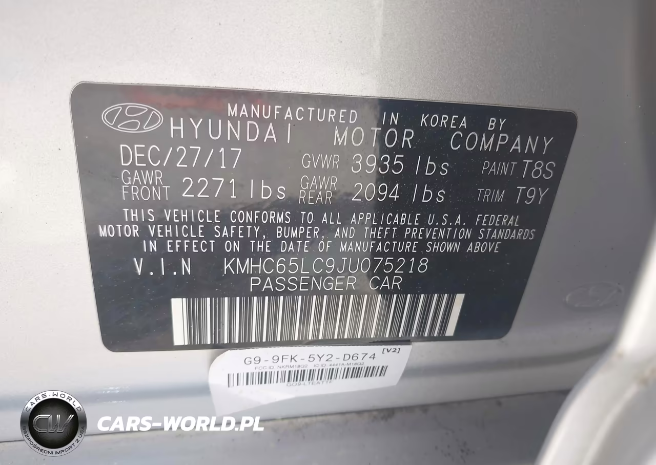 2018 Hyundai Ioniq Hybrid Blue VIN:KMHC65LC9JU075218 - 9