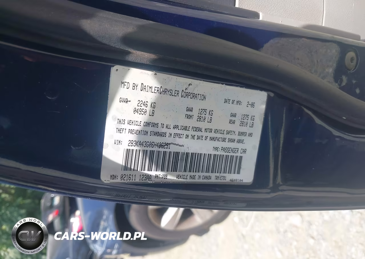 2006 Dodge Charger VIN:2B3KA43G06H406291 - 9