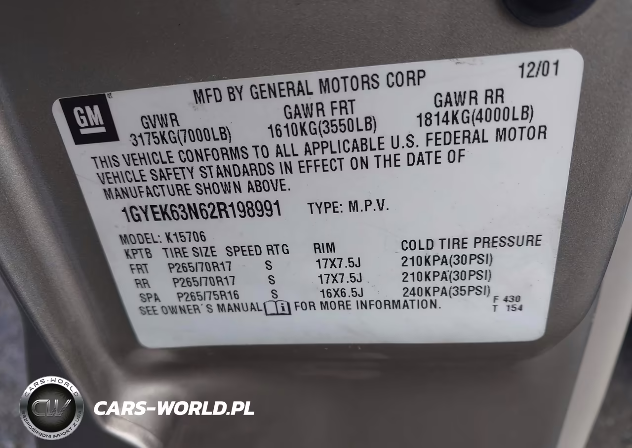 2002 Cadillac Escalade Standard VIN:1GYEK63N62R198991 - 9