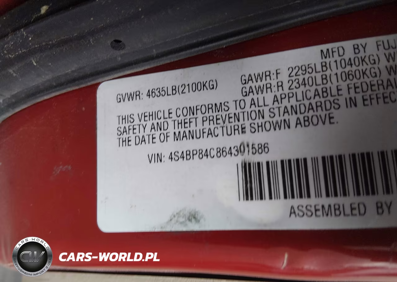 2006 Subaru Outback 3.0R VIN:4S4BP84C864301586 - 9