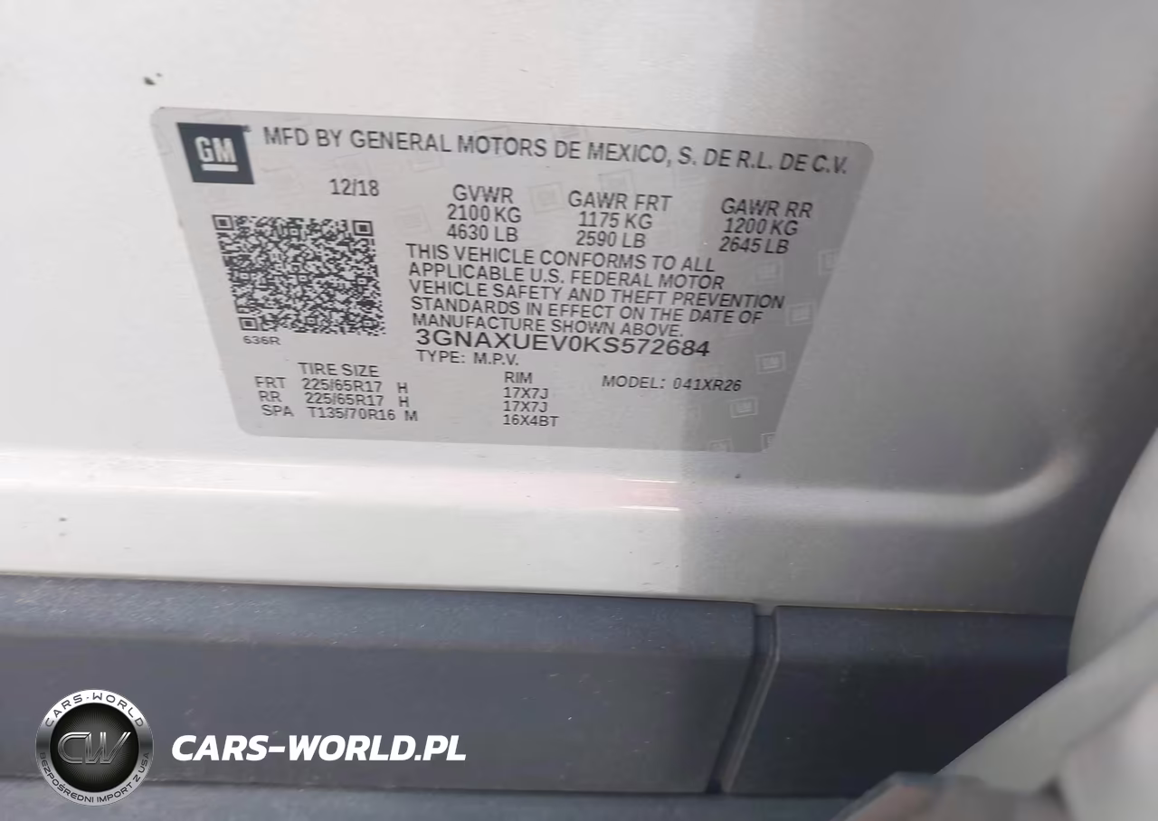2019 Chevrolet Equinox Lt VIN:3GNAXUEV0KS572684 - 9