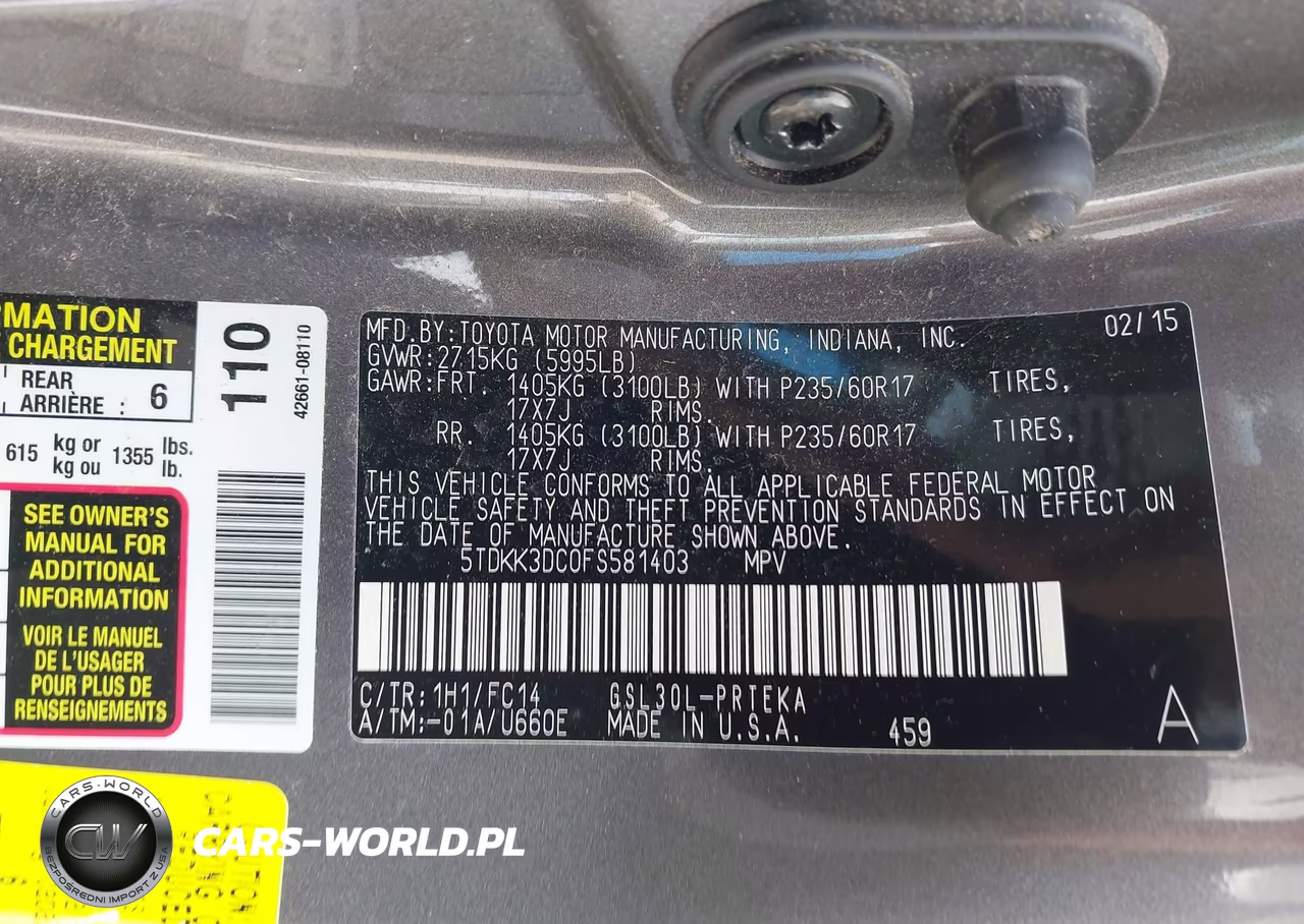 2015 Toyota Sienna Le 8 Passenger VIN:5TDKK3DC0FS581403 - 9
