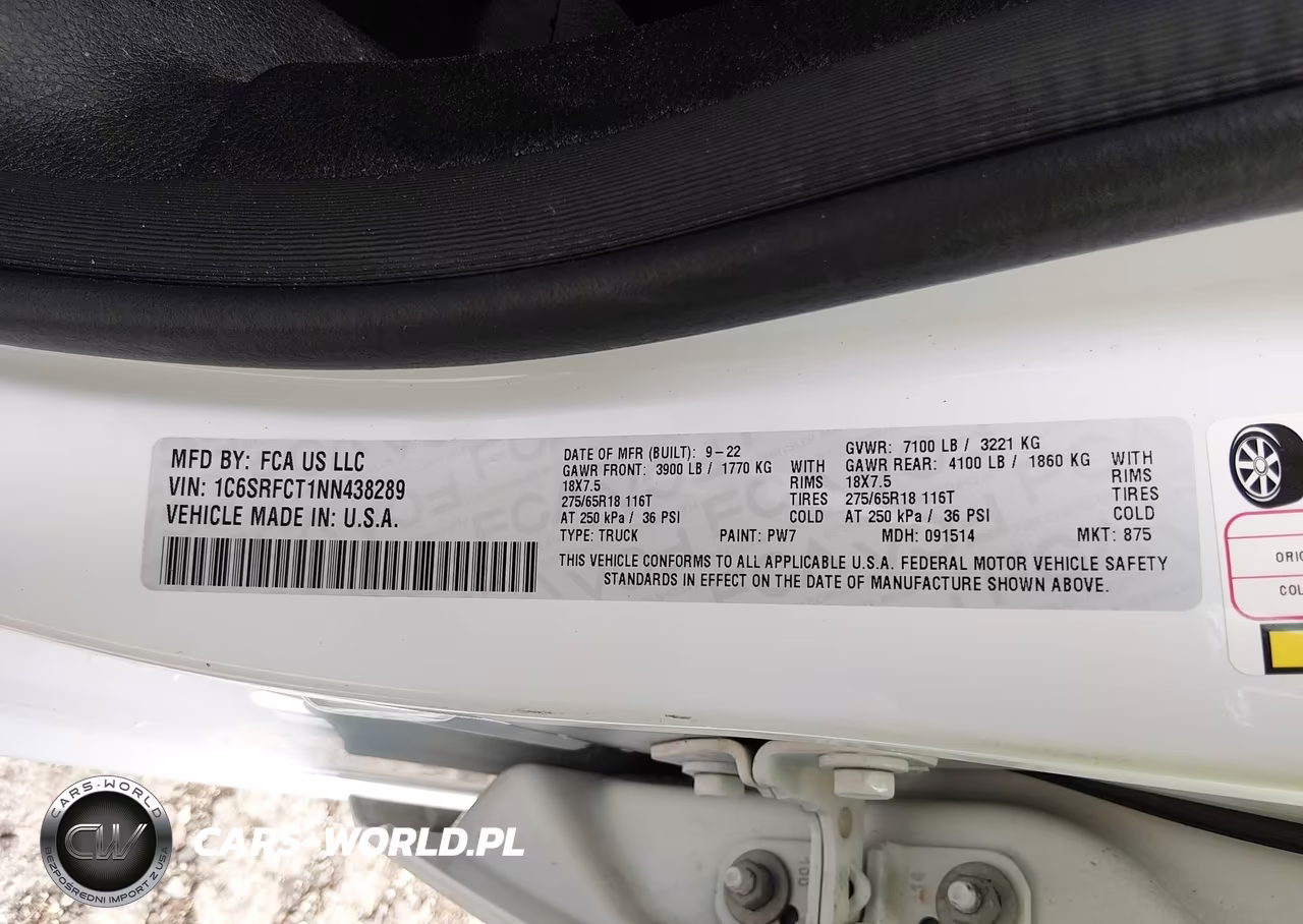 2022 Ram 1500 Tradesman 4X4 6'4 Box VIN:1C6SRFCT1NN438289 - 9