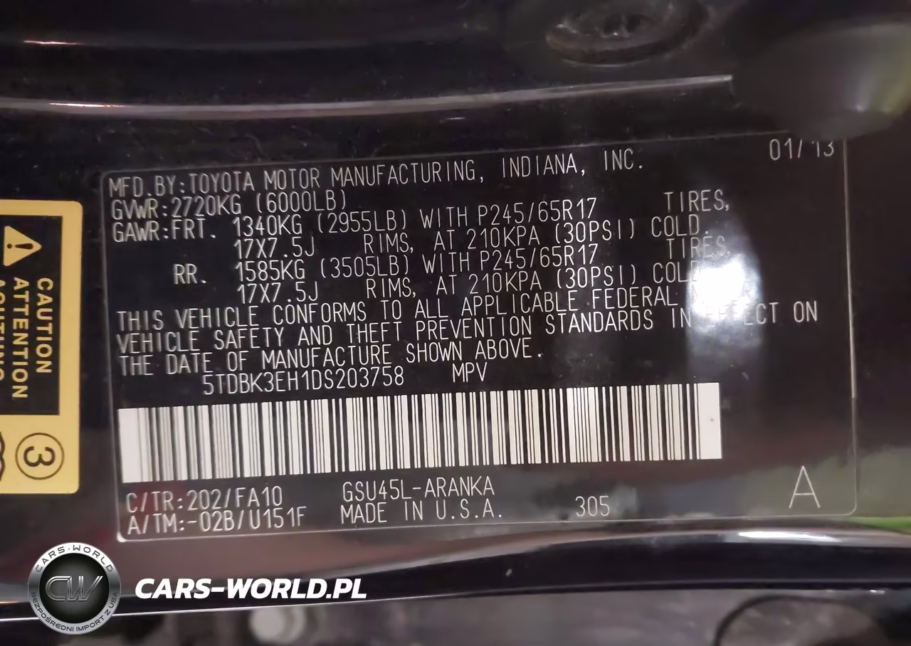 2013 Toyota Highlander Base Plus V6 VIN:5TDBK3EH1DS203758 - 9