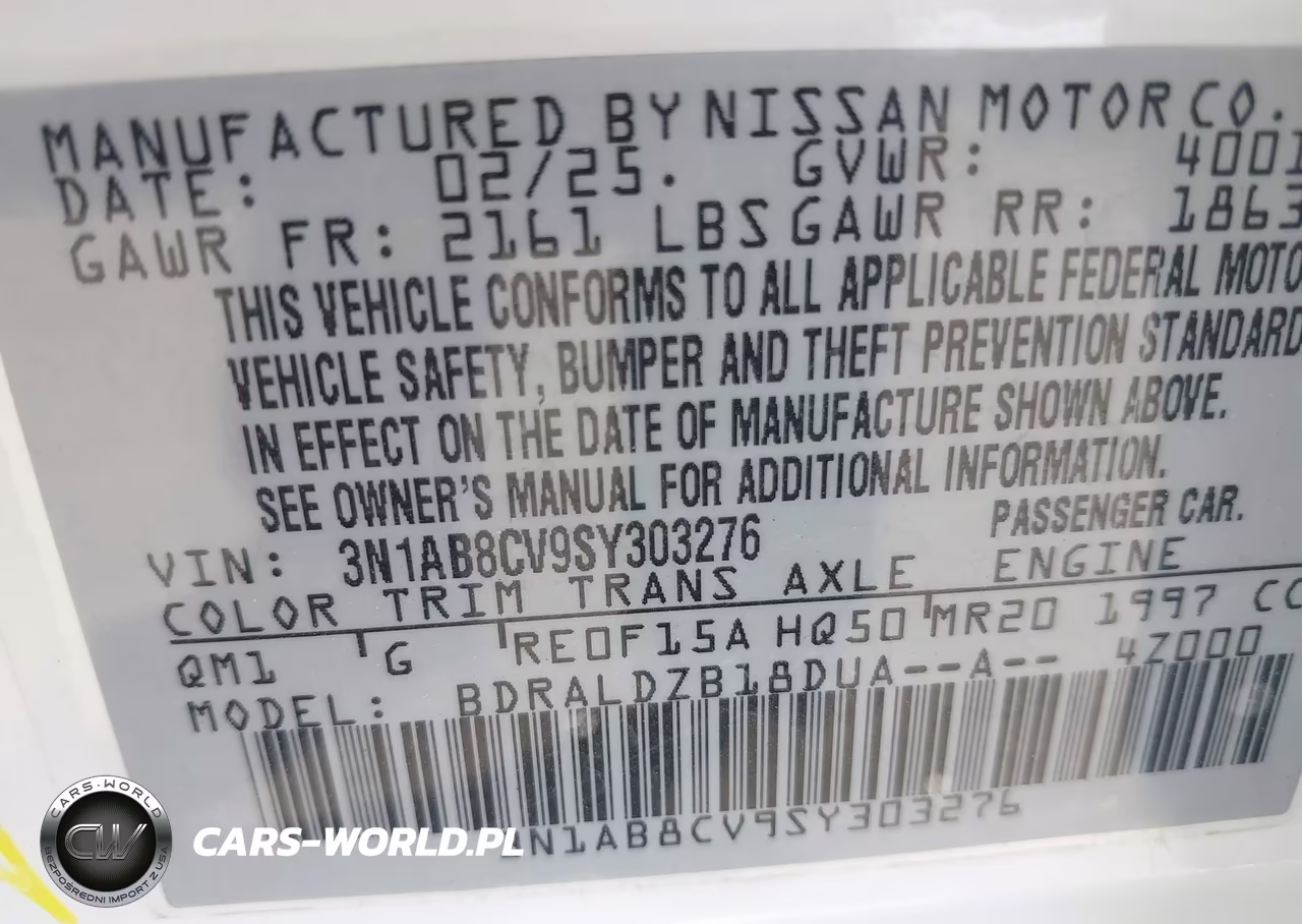 2025 Nissan Sentra Sv VIN:3N1AB8CV9SY303276 - 9
