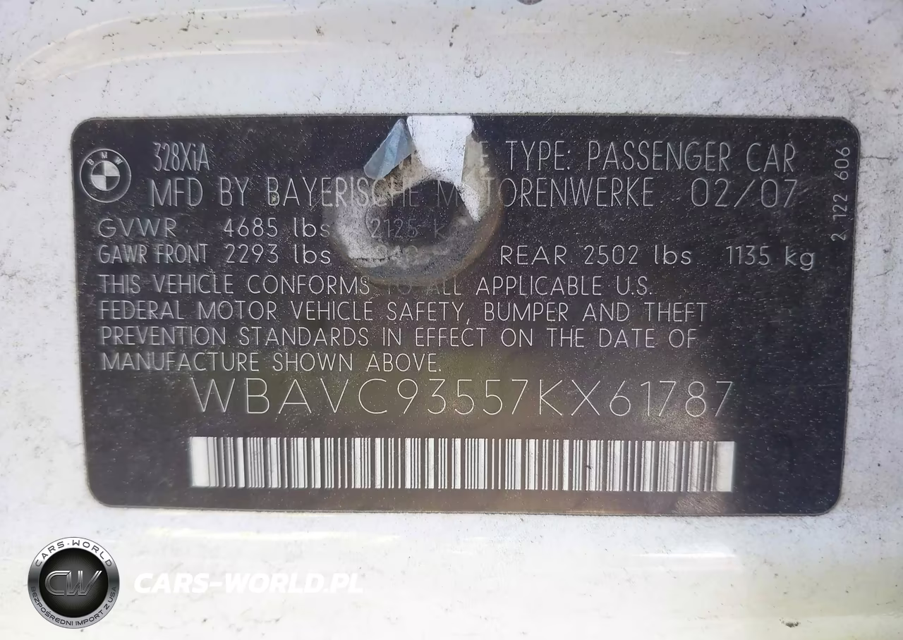 2007 BMW 328Xi VIN:WBAVC93557KX61787 - 9