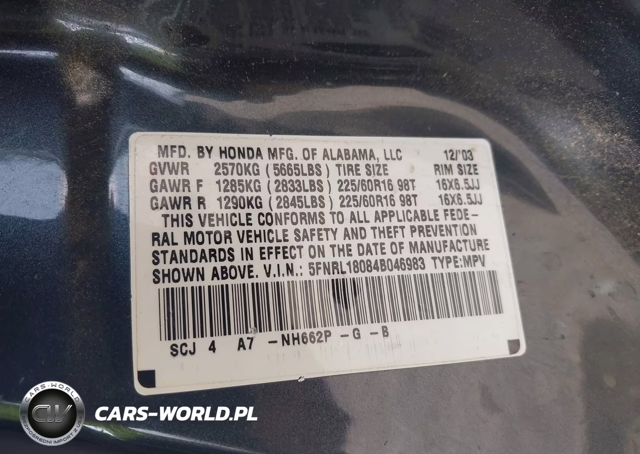2004 Honda Odyssey Ex-L VIN:5FNRL18084B046983 - 9