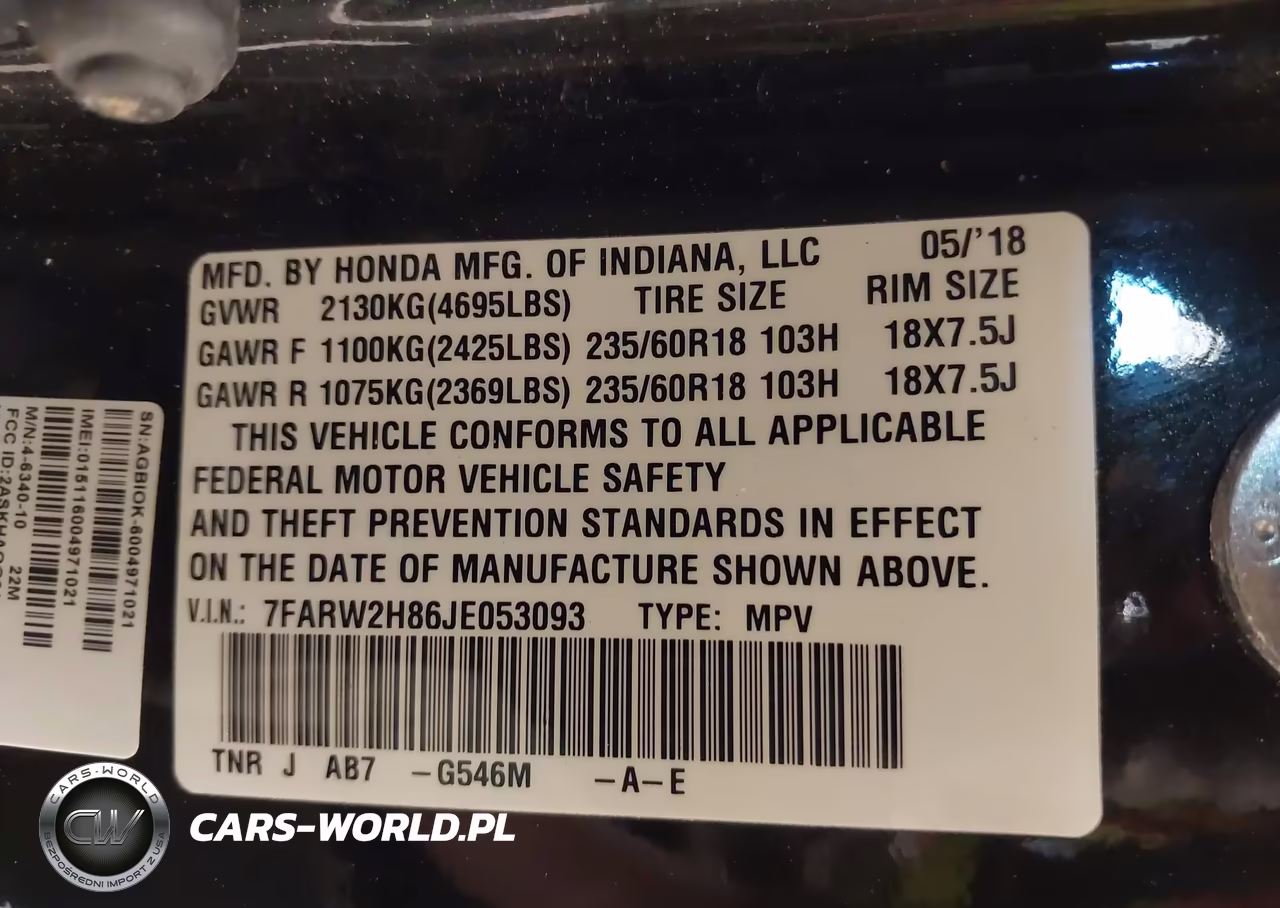 2018 Honda Cr-V Ex-L-Ex-L Navi VIN:7FARW2H86JE053093 - 9