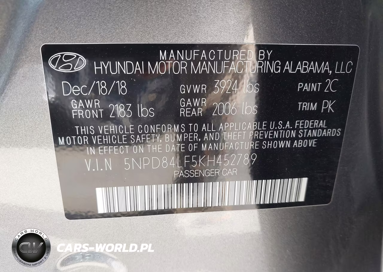 2019 Hyundai Elantra Sel VIN:5NPD84LF5KH452789 - 9