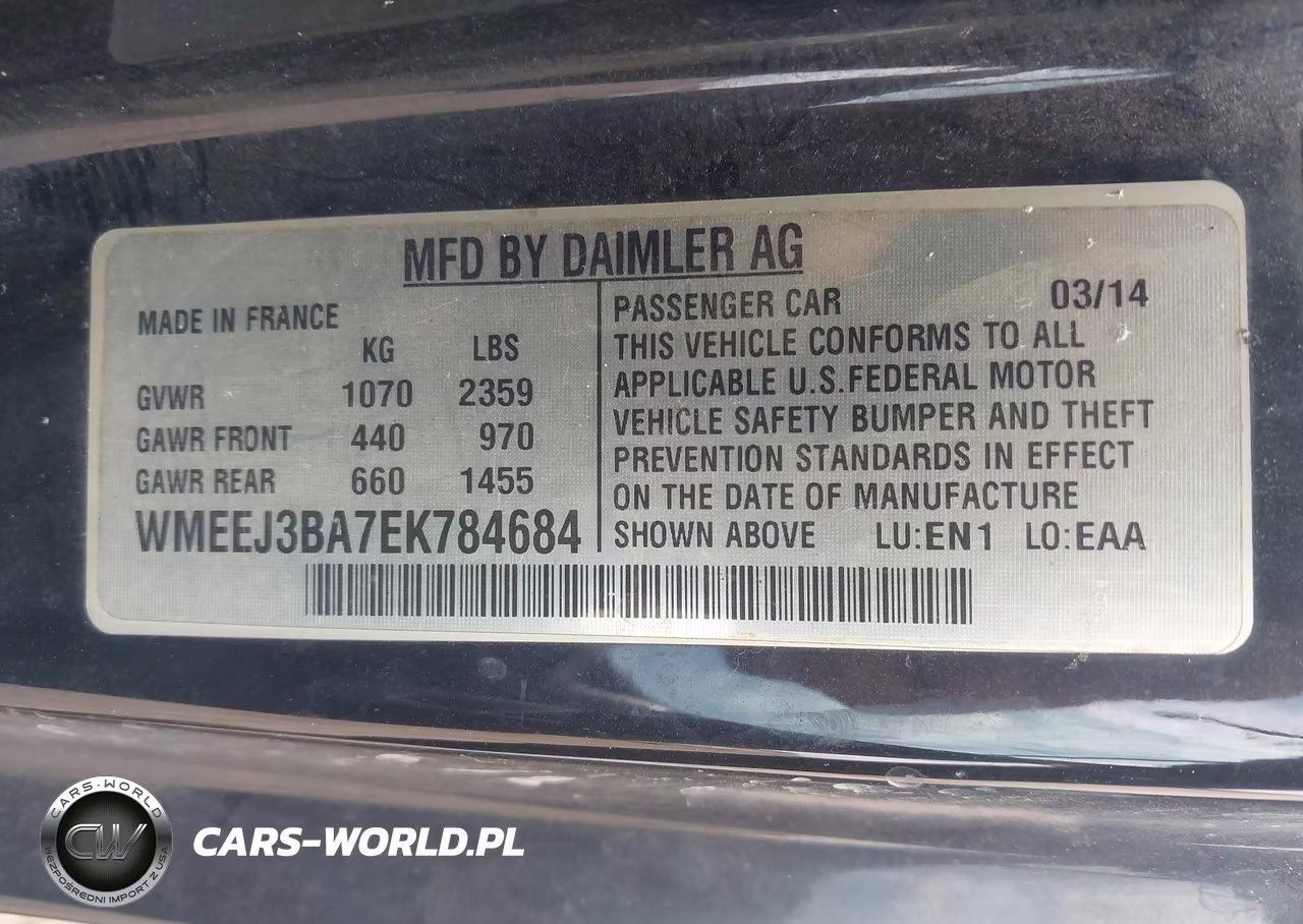 2014 Smart Fortwo Passion VIN:WMEEJ3BA7EK784684 - 9