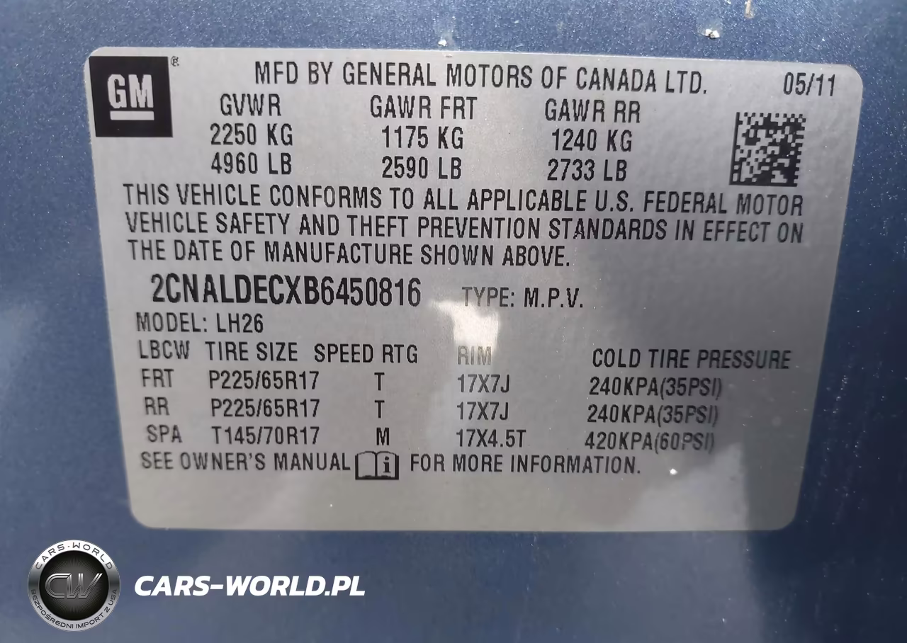 2011 Chevrolet Equinox Lt W-1Lt VIN:2CNALDECXB6450816 - 9