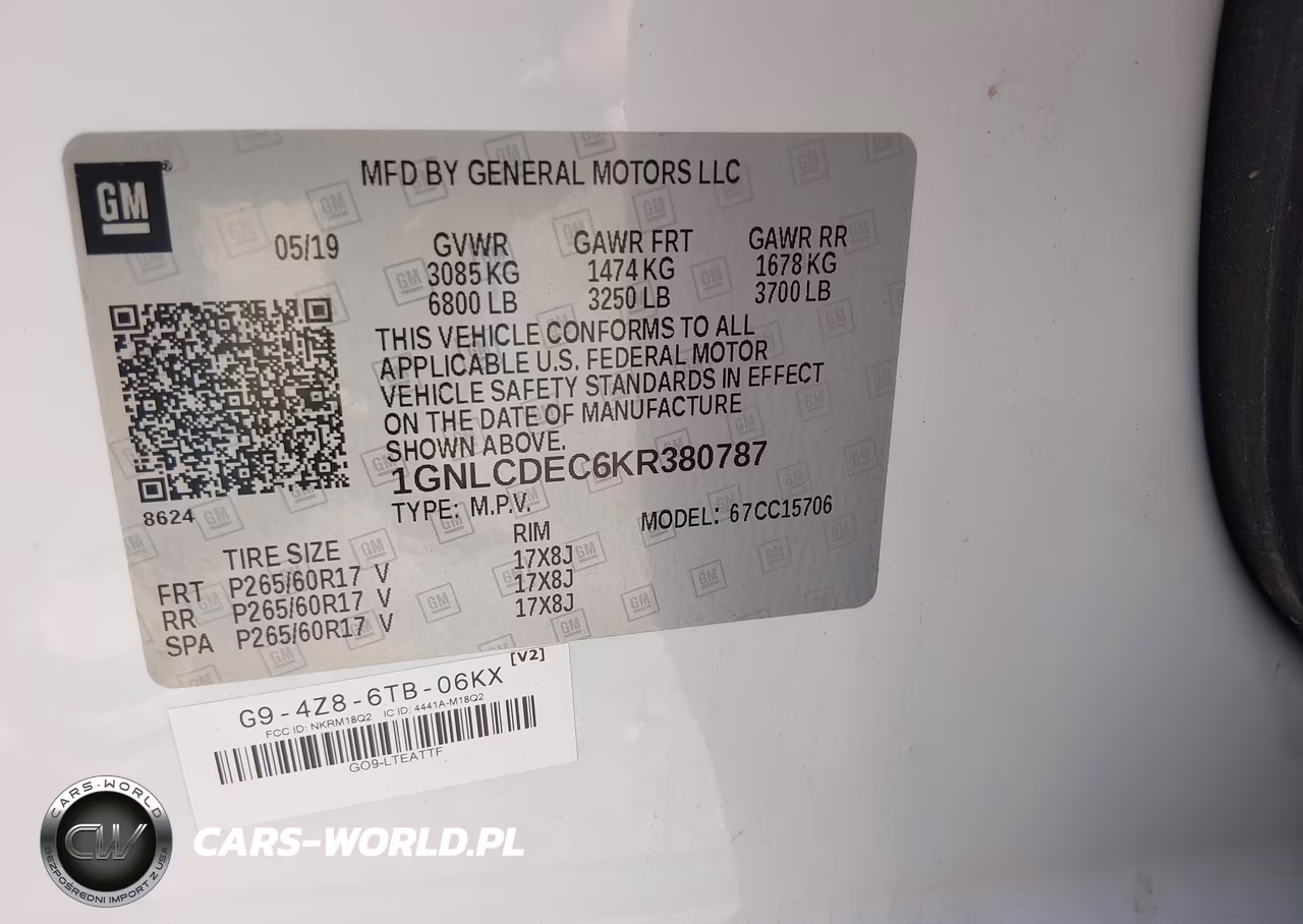 2019 Chevrolet Tahoe Commercial Fleet VIN:1GNLCDEC6KR380787 - 9