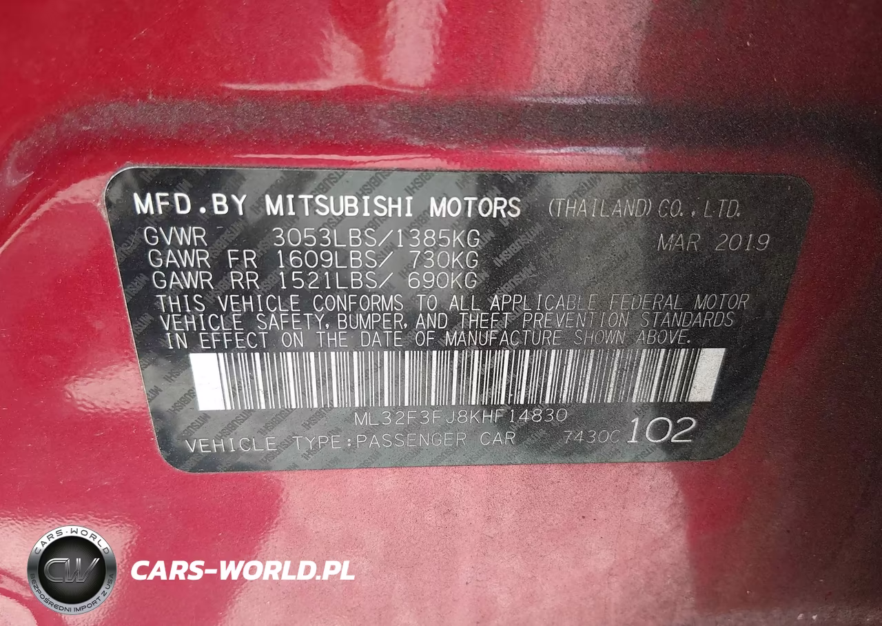 2019 Mitsubishi Mirage G4 Es VIN:ML32F3FJ8KHF14830 - 9
