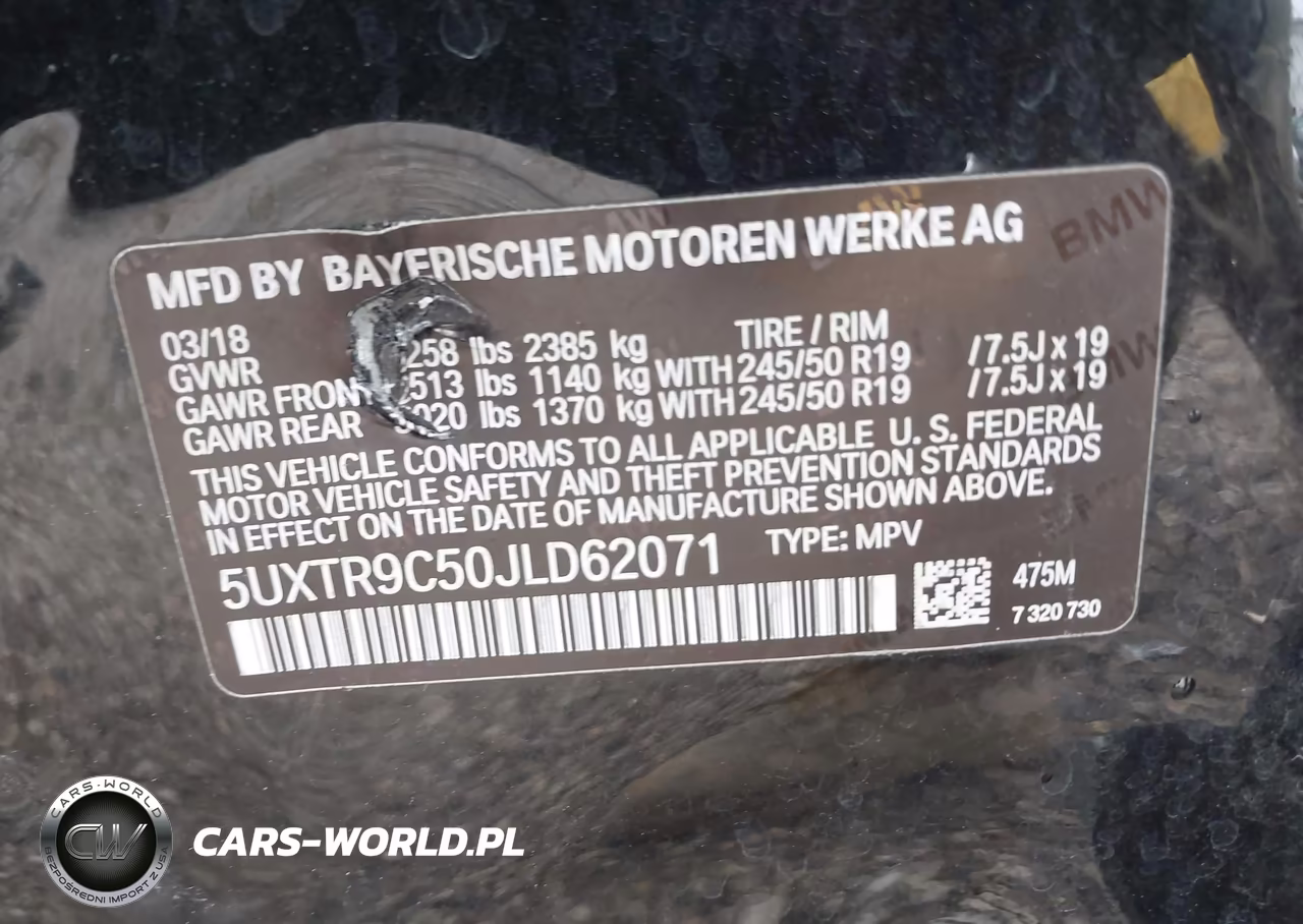 2018 BMW X3 xDrive30I VIN:5UXTR9C50JLD62071 - 9
