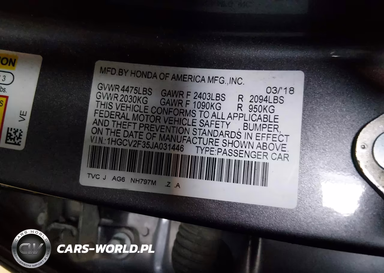 2018 Honda Accord Sport 2.0T VIN:1HGCV2F35JA031446 - 9