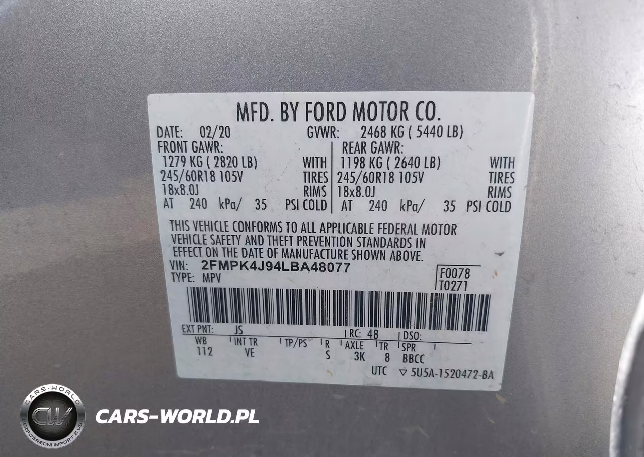 2020 Ford Edge Sel VIN:2FMPK4J94LBA48077 - 9