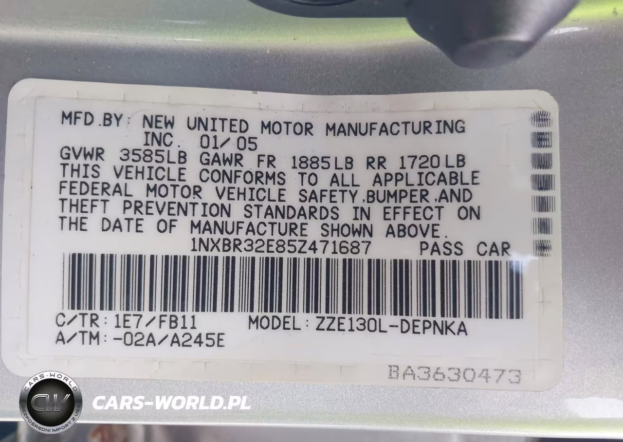 2005 Toyota Corolla Le VIN:1NXBR32E85Z471687 - 9