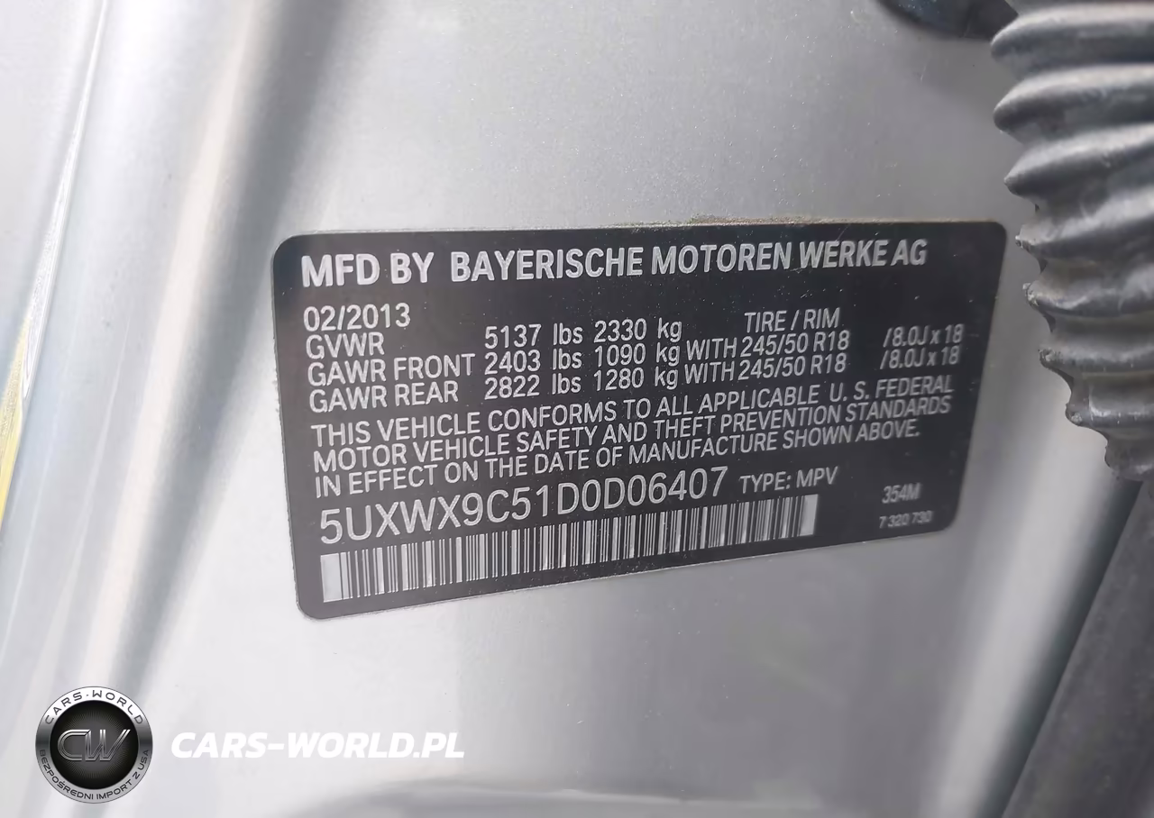 2013 BMW X3 xDrive28I VIN:5UXWX9C51D0D06407 - 9