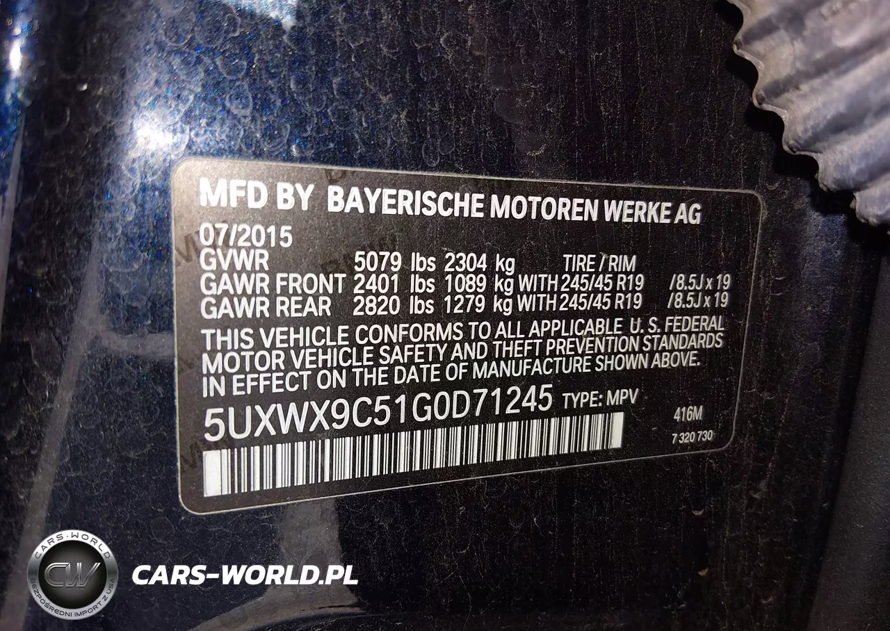 2016 BMW X3 xDrive28I VIN:5UXWX9C51G0D71245 - 9