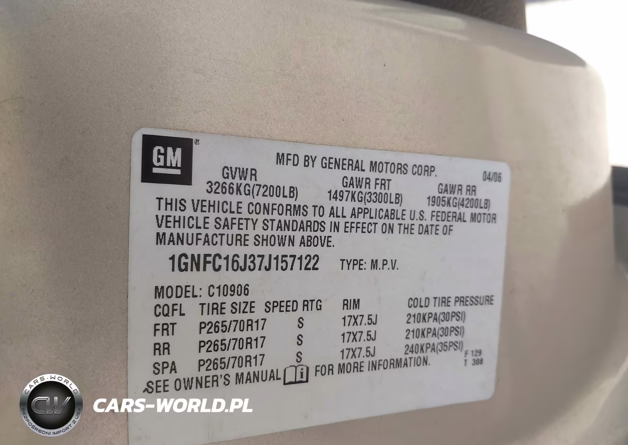 2007 Chevrolet Suburban Lt VIN:1GNFC16J37J157122 - 9