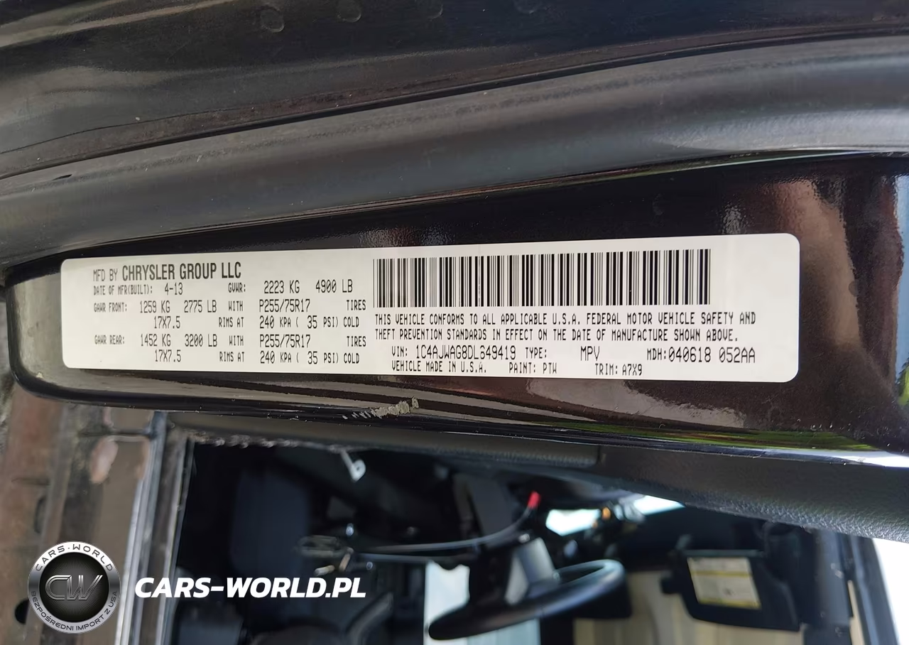 2013 Jeep Wrangler Sport VIN:1C4AJWAG8DL649419 - 9