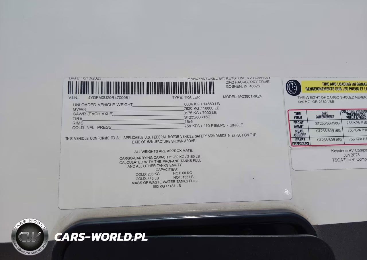 2024 Keystone Rv Other VIN:4YDFM0U20R4700081 - 9