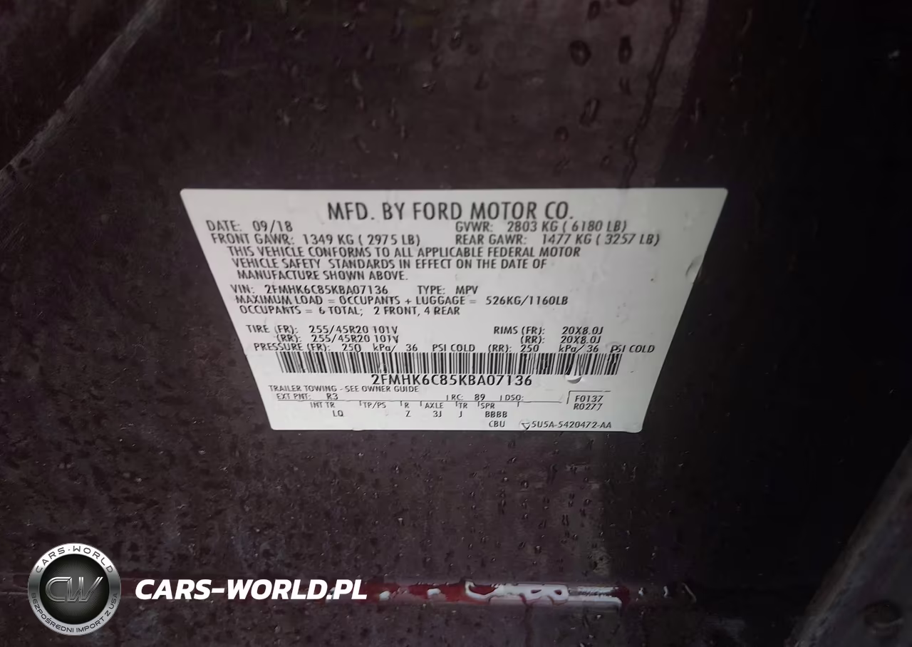 2019 Ford Flex Sel VIN:2FMHK6C85KBA07136 - 9