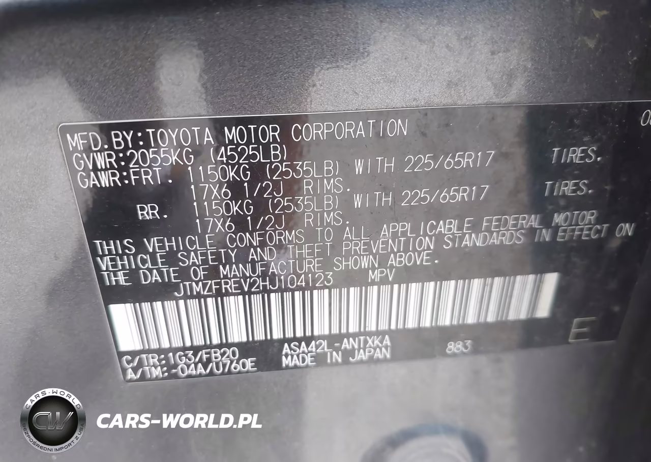 2017 Toyota Rav4 Le VIN:JTMZFREV2HJ104123 - 9
