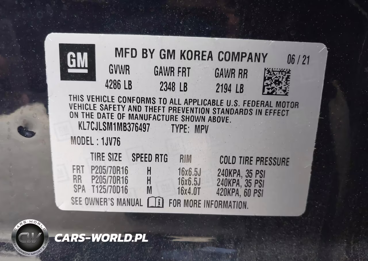 2021 Chevrolet Trax Fwd Lt VIN:KL7CJLSM1MB376497 - 9
