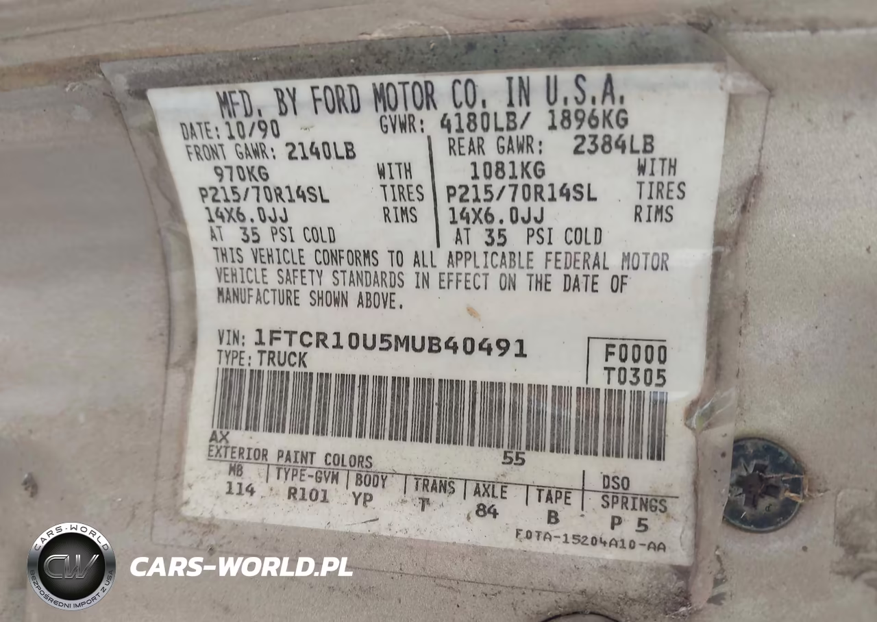 1991 Ford Ranger VIN:1FTCR10U5MUB40491 - 9