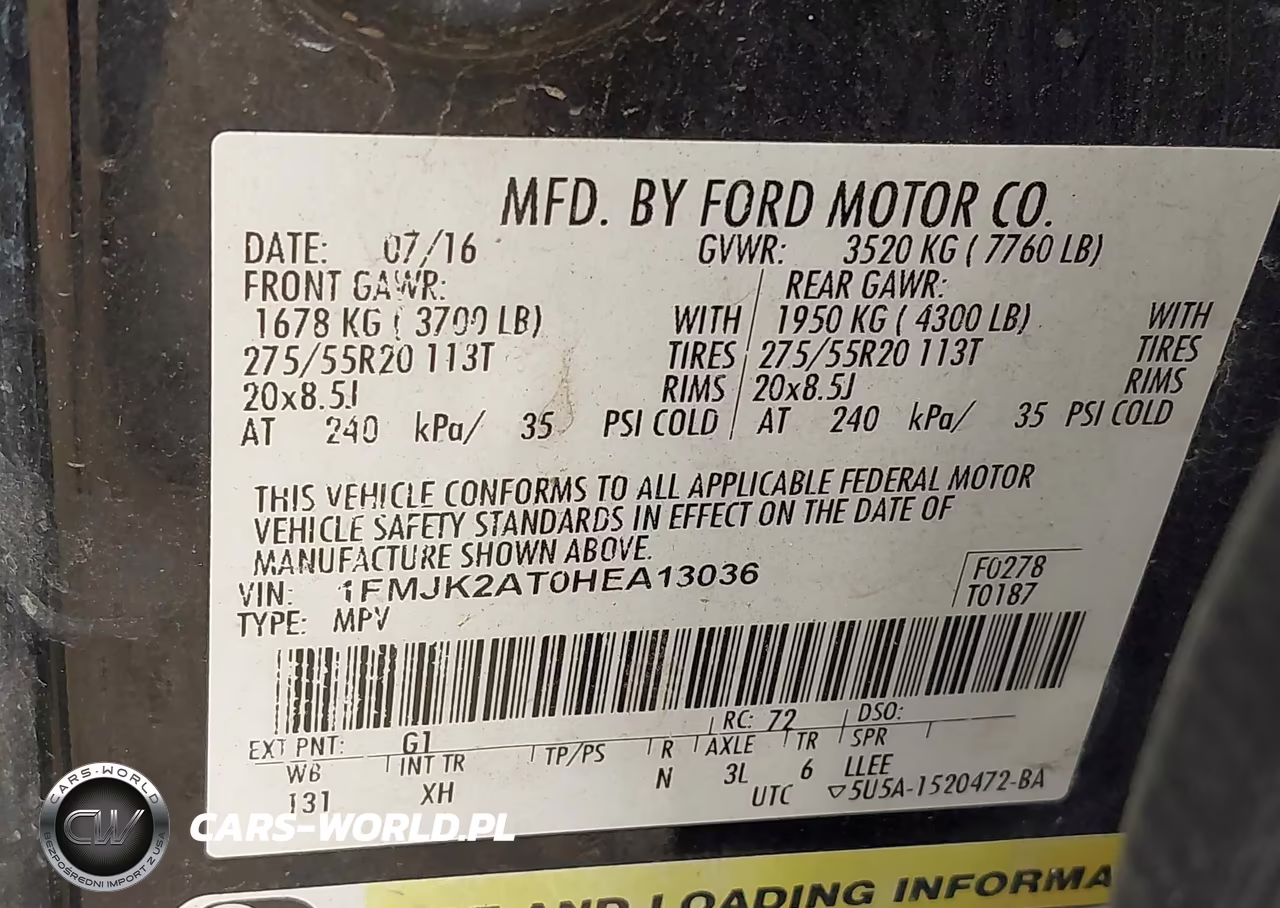 2017 Ford Expedition El Limited VIN:1FMJK2AT0HEA13036 - 9